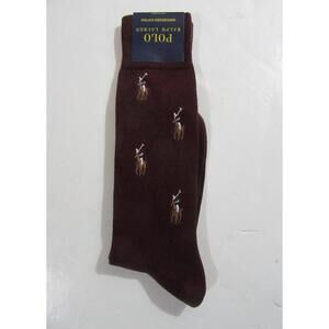 Polo Ralph Lauren Mens Mercerized Cotton Socks Single Pair All Over Pony NWT